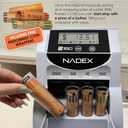 Nadex S180 Digital Coin Counter, Sorter,and Wrapper - Automatically Sorts and Counts Coin Batches, Stops on Full Coin Rolls