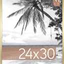 MCS Foundation 24x30 Poster Frame Traditional Brass, Vertical & Horizontal Wall Hanging Large Picture Frame for Photos, Posters & Art Prints (1-Pack)