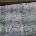 RELEANY Washable Area Rug, 6'x8', Green/White/Blue
