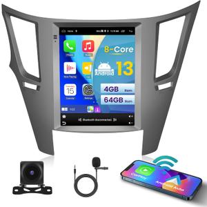 [8 Core 4+64G] Android 15 Car Stereo for Subaru Legacy Outback 2010-2014 with Wireless Carplay Android Auto, 9.7" HD Touchscreen Car Radio with GPS WiFi Bluetooth5.0 FM/RDS 32EQ DSP SWC