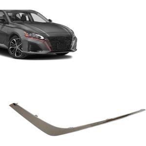 Front Bumper Grille Molding Trim Chrome Passenger Side Compatible with Nissan Altima 2023 2024 Replace# 62074-9HF0B