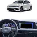 2PCS Car Screen Protector for Volkswagen Golf GTI/R (MK8) 2022-2024 Accessories Navigation& Dashboard Touchscreen Protector Film Tempered Glass 8''