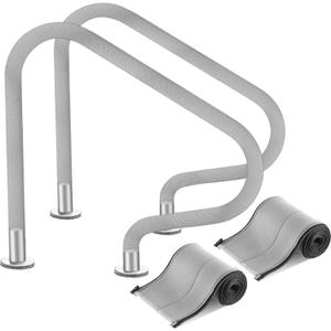 Treela 2 Pieces Pool Handrail Cover Hand Railing Cover Zippered Slip Resistant Rail Grip for Swimming Pool Inground Ladder Handles (Grey,4 ft) (Gray)