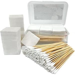 PINGMIC Gun Cleaning Supplies - Gun Cleaning Patches and Long Cotton Swabs Set, 6" Cotton Swabs, Lint Free Cloth Fit Most Caliber Firearms