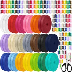 80 Yards 20 Pcs Sewing Colors Zippers Bulk #3 Nylon Coil Assorted Lengths Sewing Zipper with 200Pcs Pull Heads, for DIY Sewing, Bag Pack, Crafts Zipper Tape for Clothes, Purse Making Supplies Kit