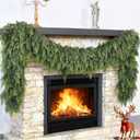 Christmas Cedar Garland Artificial Realistic Real Touch Soft and Thickness Greenery Faux Cedar Pine Garlands for Home Fireplace Table Mantel Indoor Outdoor Holiday Party Xmas Winter Decoration6FT