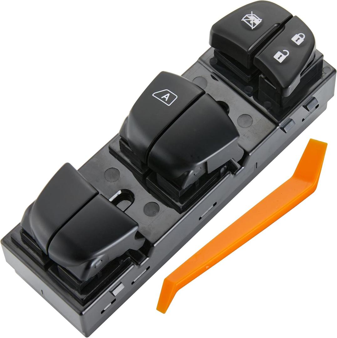 Power Window Switch Fits for Nissan Pathfinder Altima Leaf Juke Frontier Rogue Sentra 2013-2019.Replaces 25401-3TA5A, 25401-3SH1A, 25401-3NF0A.Driver Side Control Door vidrios Master Switch.