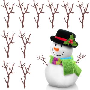 Veemoon 10pcs Artificial Dried Antler Branches for DIY Craft Decor Twig Decorations for Home Table Arrangements Christmas Tree Ornaments