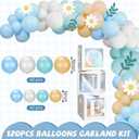 134 Pcs One Silly Goose 1st Birthday Party Decorations Blue Silly Goose Baby Shower Gender Reveal Decor Backdrop 120 Balloon 3 Box Highchair Banner Monthly Photo Banner for Party Supplies