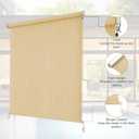 AOSKY Outdoor Roller Shades, Cordless Patio Shades Roll Up Outdoor Blinds, Roller Blinds Cloth for Porch Pergola Balcony Backyard Windows, 72" W x 72" H, Wheat