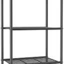 5-Tier Storage Shelves with Hooks, 18.1" x 12.4" x 56.8", Black, 18.1W×12.4D×56.8H