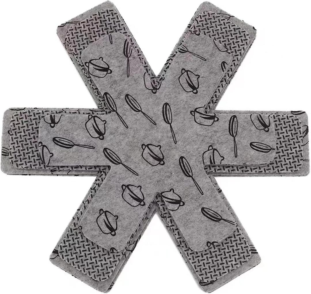 BOYAN Pot and Pan Protectors, Set of 12 and 3 Different Size, Cookware Protector Set/Felt Pots and Pans Divider Separator Pads Anti-Slip to Avoid Scratching or Marring When Stacking (12pcs-10.3/14/15inch)