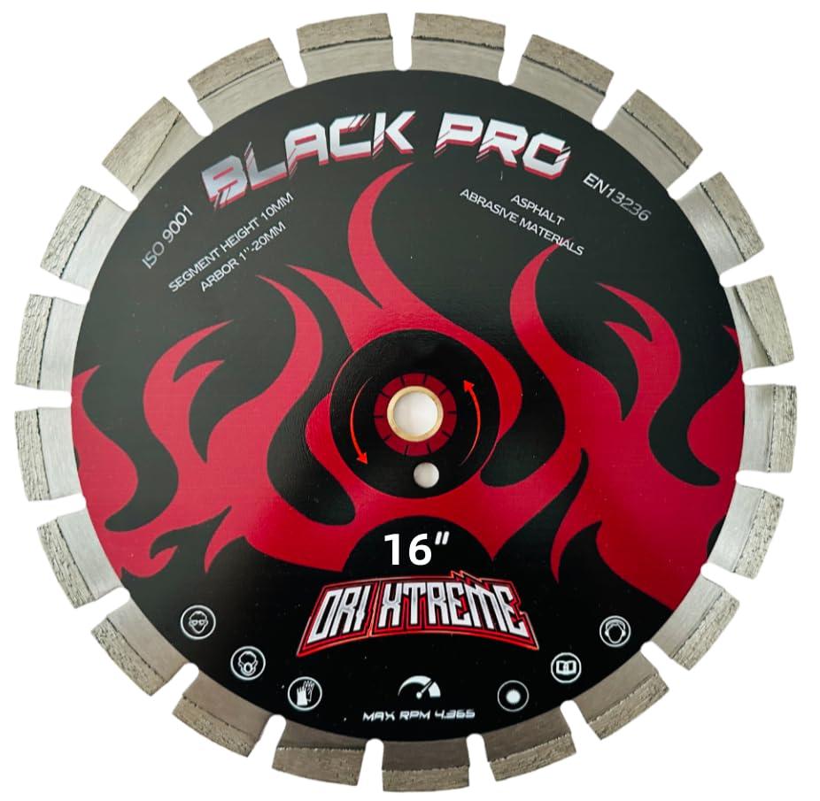 16 Inch Asphalt Laser Welded Diamond Blade, Wet/Dry Cutting Asphalt Green Concrete Diamond Saw Blade, Segmented Rim with Wedge Segments,1''-20mm Arbor