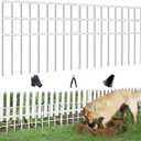 42.5ft(L) x 13in(H) Animal Barrier Fence, 30 Panels No Dig Garden Fence for Dog Rabbit, Rustproof Anti Digging Barrier, Garden Edging Border Ground Defense for Outdoor, Yard, Patio, White