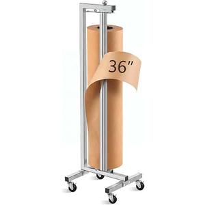 36 Inch Mobile Vertical Paper Roll Dispenser with Wheels