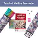 American Mahjong Game Set, 166 White Tiles, 4 All-in-One Color Rack/Pushers, Complete Mahjong Tile Set, Printed Carrying Bag