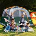 UNP Tents 6 Person Waterproof Windproof Easy Setup,Double Layer Family Camping Tent with 1 Mesh Door & 5 Large Mesh Windows -10'X9'X78in (H)