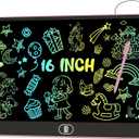 16 Inch LCD Writing Tablet for Kids [Upgraded], Electight Colorful Doodle Board, Eye Protection Drawing Tablet with High Brightness, Birthday Gift & Trip Toy for 3-8 Years Old Boys and Girls (Pink)