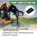 Bolt-On Spiral Point Auger, with 2 Pack 3 Point Auger Cutting Edge, for Heavy-Duty Augers, 3 Point Post Hole Digger