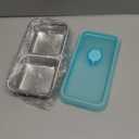 4Pcs 304 Stainless Steel Bento Boxes, 30 oz 2 Compartments Portable Food Storage Containers Snack Boxes with Leakproof Lids, Divided Meal Prep Lunch Box Food Container Dishwasher Safe (4PCS-Ocean Blue)