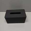 Extra Large Tissue Box Cover for Standard Size 180 to 230 Count Box of Tissues, PU Leather Rectangle Tissue Holder with Magnetic Closure (Black)