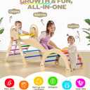 Pikler Triangle Set, 9-in-1 Montessori Climbing Toy for Toddlers, Foldable Wooden Indoor Jungle Gym & Playground Climber for Learning and Motor Skills (18 Months7 Years), Large