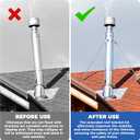 Extended Chimney Roof Bracket Stainless Steel 6"-15" Chimney Stove Pipe Bracket Support Kit for Stability, Adjustable Legs, Against Wind & Snow (Silver)