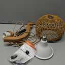 Bstrip Hanging Grow Lights for Indoor Plants, 18W Full Spectrum Plant Light, Boho Rattan Lantern Shade, 3800K Wall-Mounted Decorative Grow Light with 9.8FT Power Cord for Indoor Plant Growing, Flowers