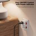 Cable Matters [ETL Listed] 3-Pack Grounded Outlet Switch with On Off, Plug Switch On Off, Single Outlet Adapter, White
