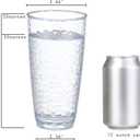 Unbreakable Plastic Tumbler Cups, Set of 6, Large Water Tumbler Set, 25 oz Highball Drinking Glasses (Clear)