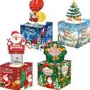 4 Pack Christmas Money Pull Box for Cash Gifts - Surprise Money Holder with 200 Bags, Creative Gift Box, Fun Way to Give Cash for Christmas (Red+green+blue+light Blue), 4pcs