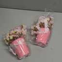Suncalla 2 Pack Small Artificial Cherry Blossom Plant in Pots Faux Flower Potted Plants Pink Arrangement Rustic Home Decor 7.9" Tall for Sakura Japanese Table Centerpiece Windowsill Indoor Decor