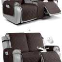 VANSOFY 100% Waterproof Loveseat Recliner Cover with Console (Chocolate)+Loveseat Recliner Cover(Chocolate,2 Seater)
