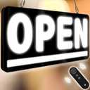 LED Open Sign for Business, 24"x12" With Remote, IP54 Waterproof Extra Bright White Light for Window Storefront Shop Store Semi-outdoor - Black/Cold White