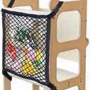 XGKHOM Toddler Tower Safety Net, Toddler Learning Tower Safety Net for Enhanced Safety and Convenience, Double Layer Design with Storage Function, Ideal for Kids Kitchen Play and Learning Activities