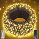 Christmas Tree Lights 98 FT 300 LED, Warm White Christmas Lights Indoor Plug in, 8 Modes Twinkle String Lights for Bedroom Party Ceiling Xmas Home Decorations