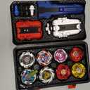 Battling Set, 12 Spinning Tops, 3 Launchers 1 Grip 3 Middle Rings and 4 Bases, with Storage Box, Kids Toys Birthday Gift Ideal for 6+ Years Old Boys, U-X