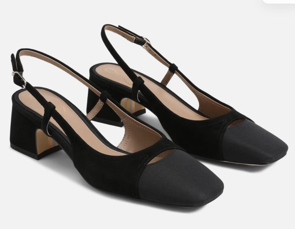 Sam Edelman Women's Tarra Black Suede Block Heels, style# I2694L3001, Medium