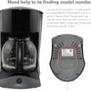 12-Cup Replacement Coffee Carafe Compatible with Mr. Coffee Coffee maker Pot, Replace Part# PLD12 PLD12-RB Series, Black Handle