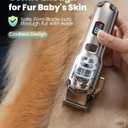 oneisall Dog Clippers for Grooming for Thick Heavy Coats/Low Noise Rechargeable Cordless Pet Shaver with Stainless Steel Blade/Waterproof Dog Shaver for Dogs Pets and Animals (Silver)