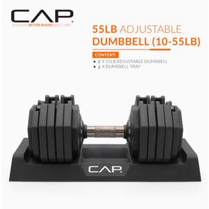 CAP Barbell 55 lb Single, Adjustable Dumbbell with Full Rotation Copper Handle