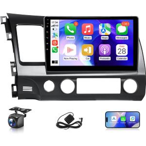 VQU Car Stereo for Honda Civic 2006 to 2011 Apple Carplay Android Car Radio for Honda Civic Support Wireless Android Auto 5G WiFi GPS Navigation FM RDS EQ DSP Audio Receiver SWC AHD Camera (10IN,8-Core,2GB+64GB)