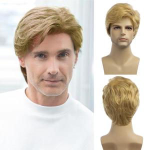 Baruisi Men Wigs Short Blonde Wig Synthetic Heat Resistant Natural Halloween Cosplay Hair Wig