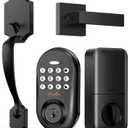 Kuelor Keyless Entry Door Lock with Keypad for Front Door, Smart Deadbolt with 2 Lever Handle Set, Auto Lock, One-Time Code, Anti-Peeping Password, Easy Installation, Black