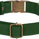 AirTag Dog Collar - Genuine Leather Dog Collar with Apple AirTag Holder and Metal Buckle - Smart GPS Tracking Pet Collars (Dark Green, M, 14"-18" Neck Fit)