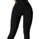 AEEZO Womens Long Sleeve Workout Jumpsuit Zip Up Yoga Rompers Sexy Tummy Control One Piece Bodycon Bottom Pants (Small, #1 Black)