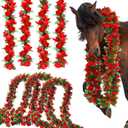 Thiccywoov 8 Pack 48ft Derby Horse Party Decorations Artificial Rose Vine Flowers Fake Flower Vine Derby Rose Artificial Flowers for Horse Race Day Party Supplies