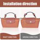 Leather Adjustable Shoulder Purse Strap Kit Replacement with Wide Belt Canvas Handbag Crossbody Strap for Longchomp Mini BagBrown Gold