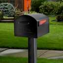 Mail Boss Orca XL Extra Large Steel Mailbox USPS Approved T4 Rural Mailbox Heavy-Duty Galvanized Steel, Powder-Coated, Non-Locking Design Model #7306, Black