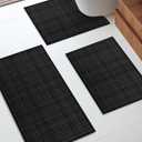 YIHOUSE Bathroom Rugs Sets 3 Pieces, Ultra Thin Bath Mats Fit Under Door, Absorbent Quickly Dry Rubber Backing Braided Bath Mat Set, Non Slip Washable Bath Rugs for Bathroom Floor